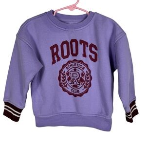 Roots Purple Logo Crewneck Sweatshirt, Size 3T